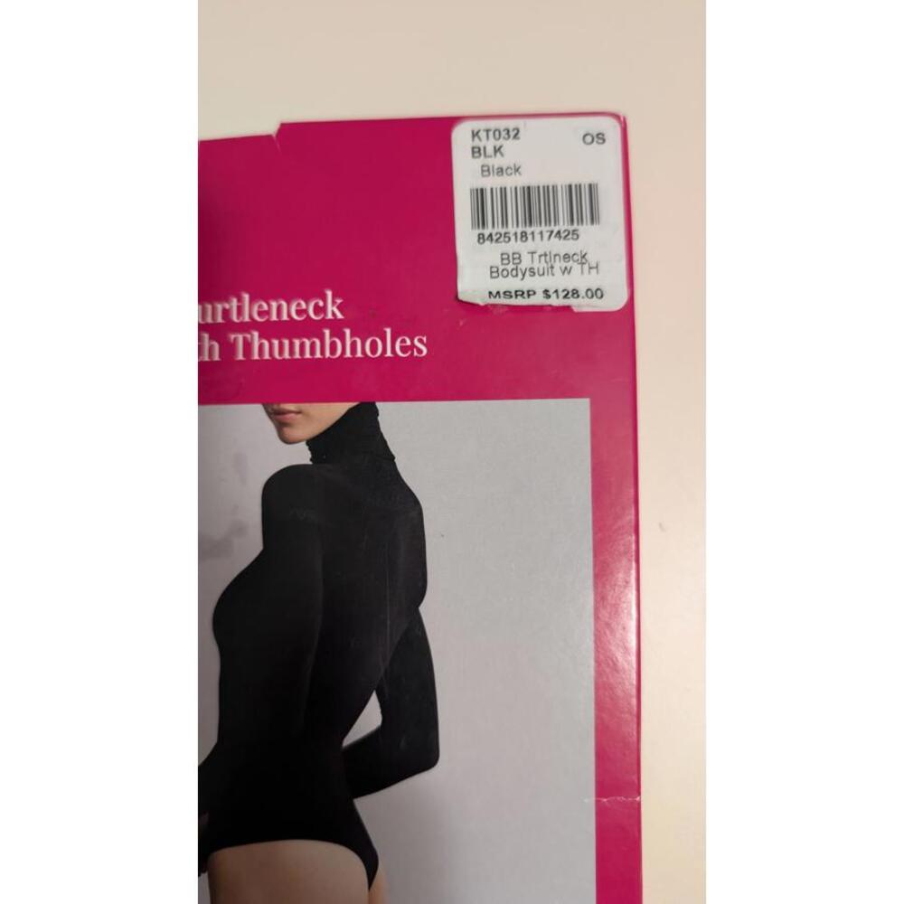 The Ballet Turtleneck Bodysuit with Thumbholes - Black, One Size - Picture 3 of 4